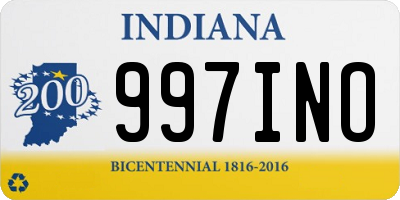 IN license plate 997INO