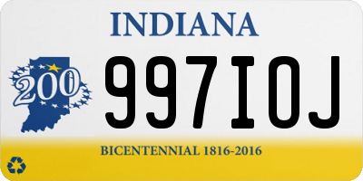 IN license plate 997IOJ