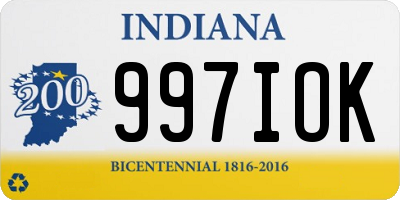 IN license plate 997IOK