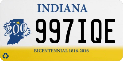 IN license plate 997IQE