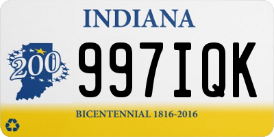 IN license plate 997IQK