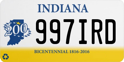 IN license plate 997IRD