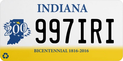 IN license plate 997IRI