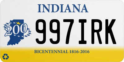 IN license plate 997IRK