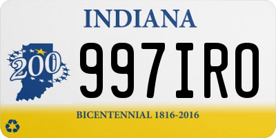 IN license plate 997IRO