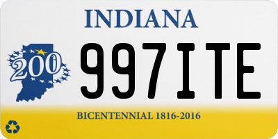 IN license plate 997ITE