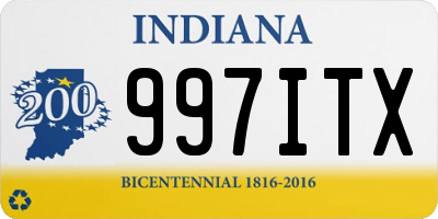 IN license plate 997ITX