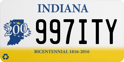 IN license plate 997ITY