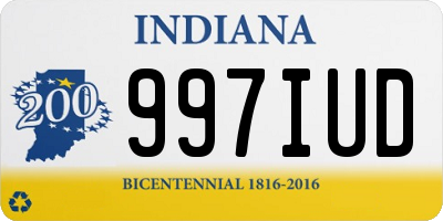IN license plate 997IUD