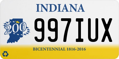 IN license plate 997IUX