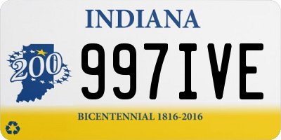 IN license plate 997IVE