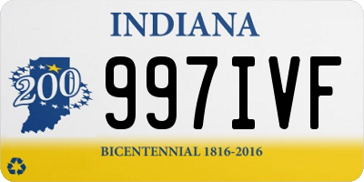 IN license plate 997IVF