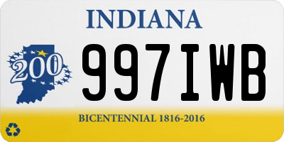 IN license plate 997IWB