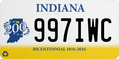 IN license plate 997IWC