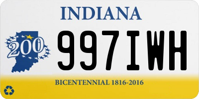 IN license plate 997IWH