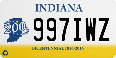 IN license plate 997IWZ