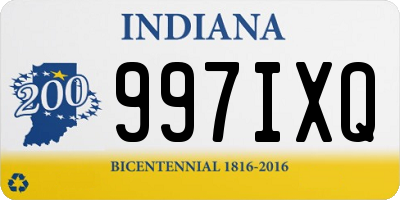 IN license plate 997IXQ