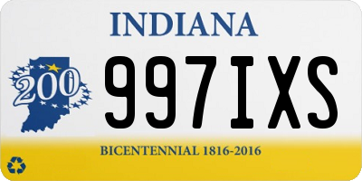 IN license plate 997IXS