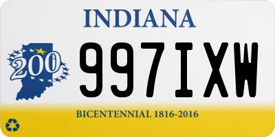 IN license plate 997IXW