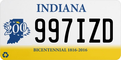 IN license plate 997IZD