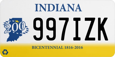 IN license plate 997IZK