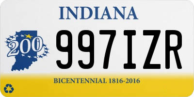 IN license plate 997IZR