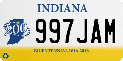 IN license plate 997JAM