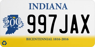 IN license plate 997JAX