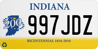 IN license plate 997JDZ