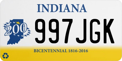 IN license plate 997JGK