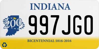 IN license plate 997JGO