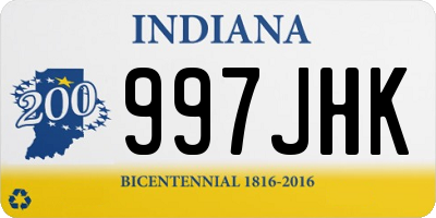 IN license plate 997JHK