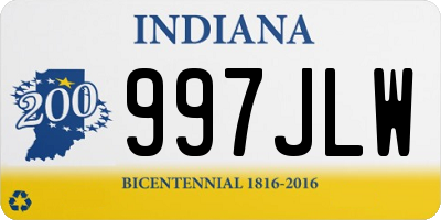 IN license plate 997JLW