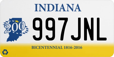 IN license plate 997JNL