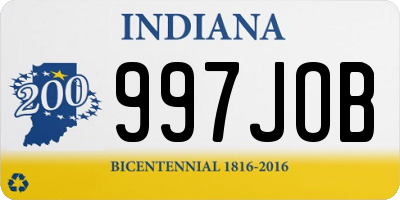 IN license plate 997JOB