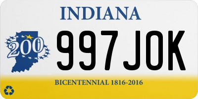 IN license plate 997JOK