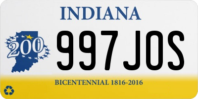 IN license plate 997JOS