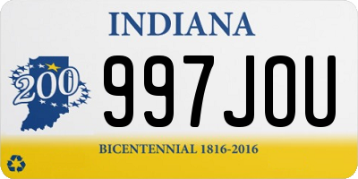 IN license plate 997JOU