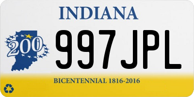 IN license plate 997JPL