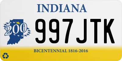 IN license plate 997JTK