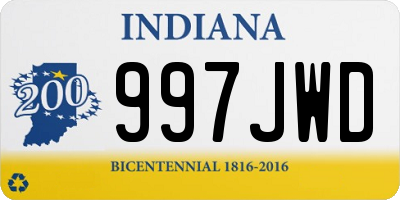 IN license plate 997JWD