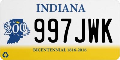 IN license plate 997JWK