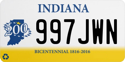 IN license plate 997JWN