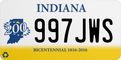 IN license plate 997JWS