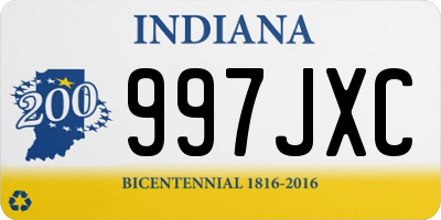 IN license plate 997JXC