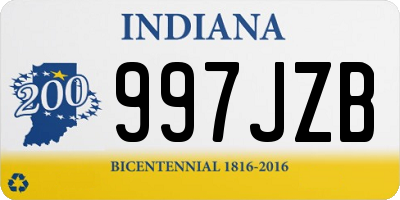 IN license plate 997JZB