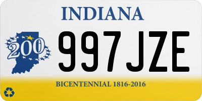 IN license plate 997JZE