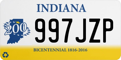 IN license plate 997JZP