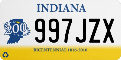 IN license plate 997JZX