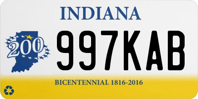 IN license plate 997KAB